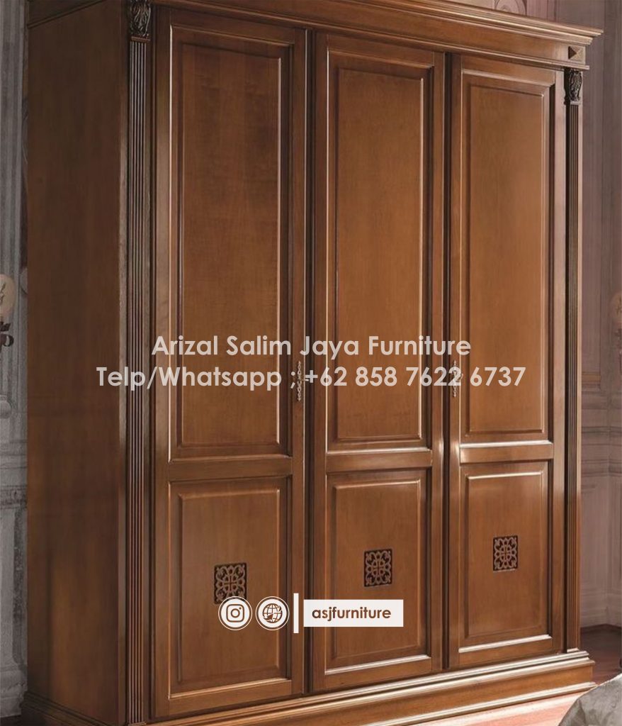 Lemari Pakaian Jati 3 Pintu Minimalis