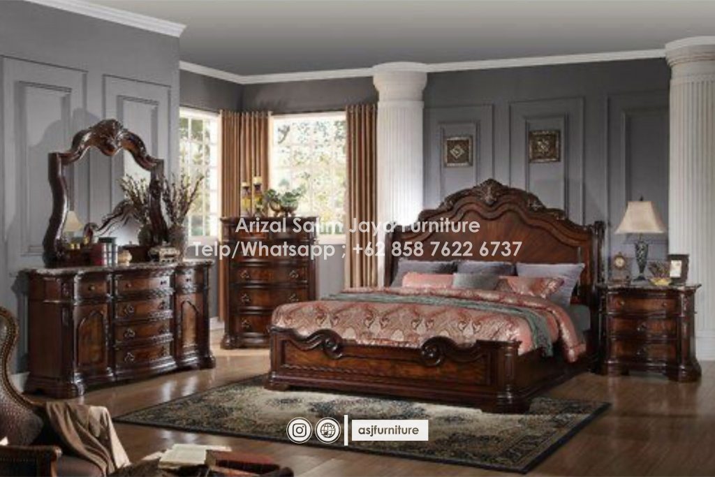 Set Kamar Tidur Mewah Jati Ukir Jepara