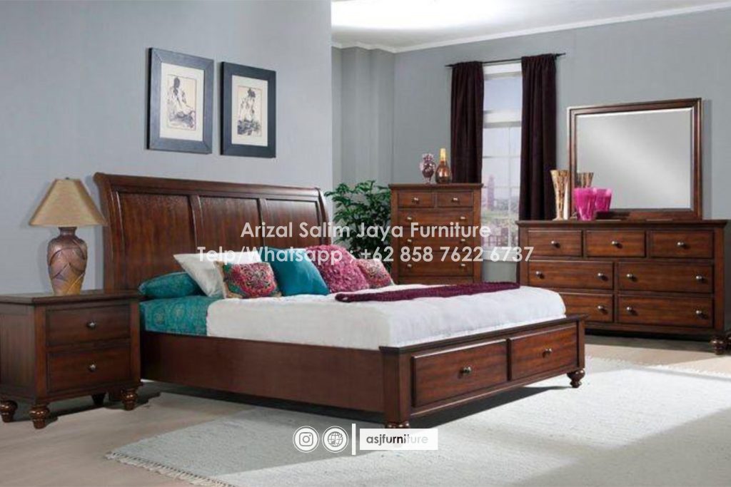 Set Kamar Tidur Jati Minimalis Modern