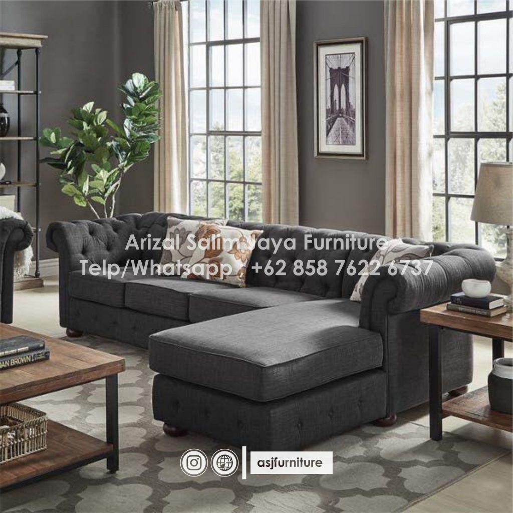 Sofa Chesterfield Sudut Mimimalis