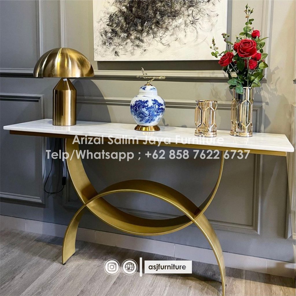 Meja Voyer Besi Marmer