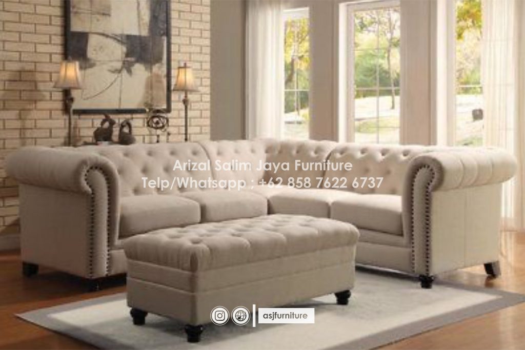 Sofa Tamu Chesterfield Sudut