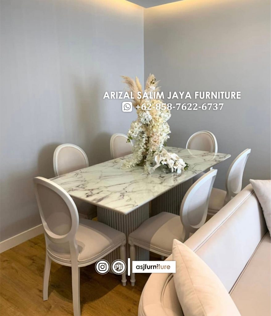 Meja Makan Modern Marmer