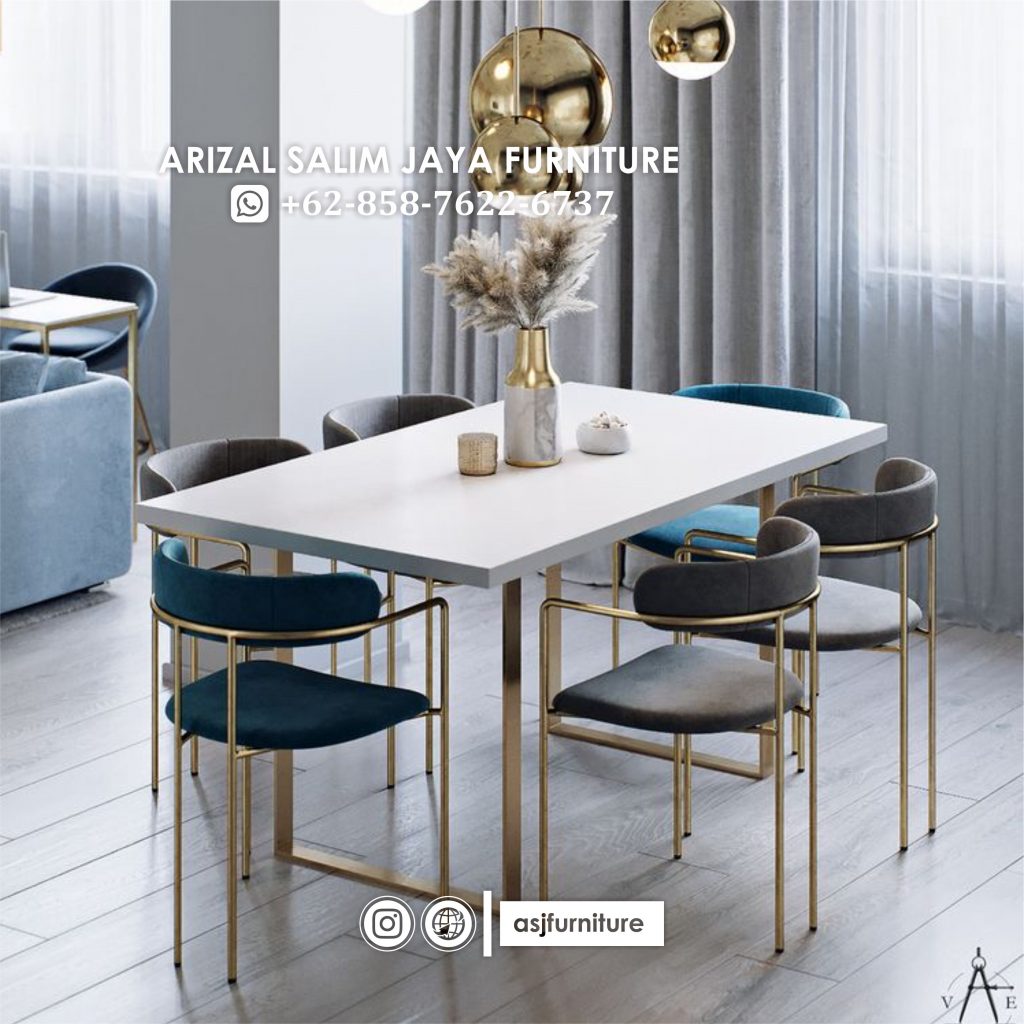 Set Meja Makan Stainless Minimalis
