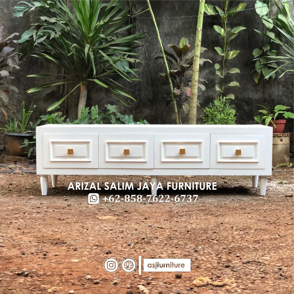 Kabinet Buffet TV Modern Putih Minimalis