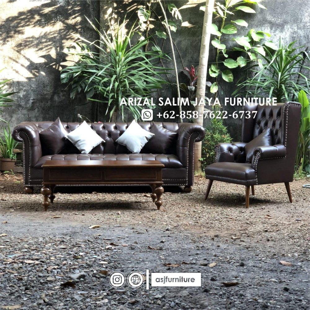 Sofa Tamu Chesterfield + Meja