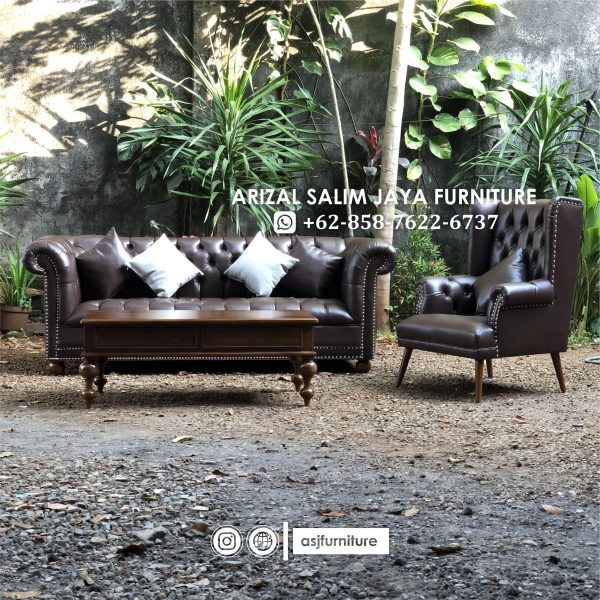 Sofa Tamu Chesterfield + Meja