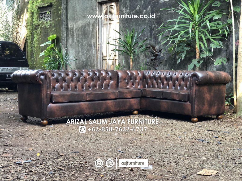 Sofa Tamu Sudut Chesterfield