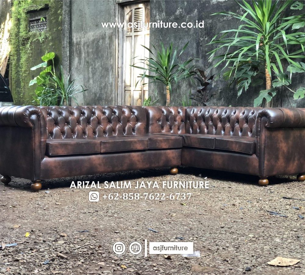 Sofa Tamu Sudut Chesterfield