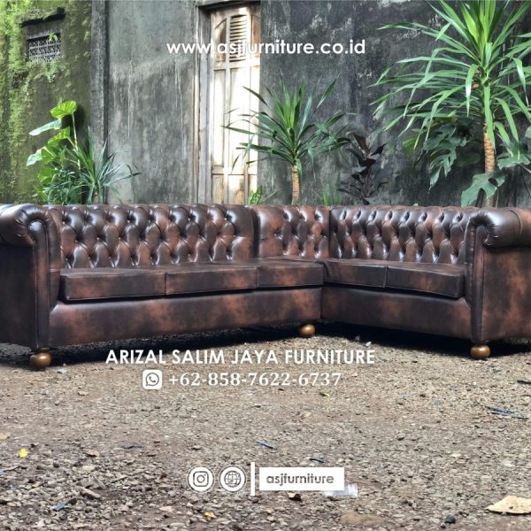Sofa Tamu Sudut Chesterfield