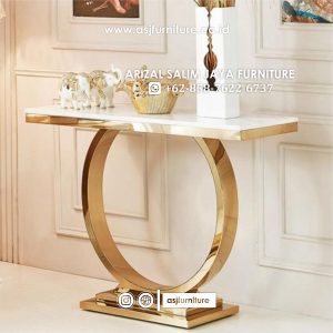Meja Console Foyer Stainless Gold Marmer