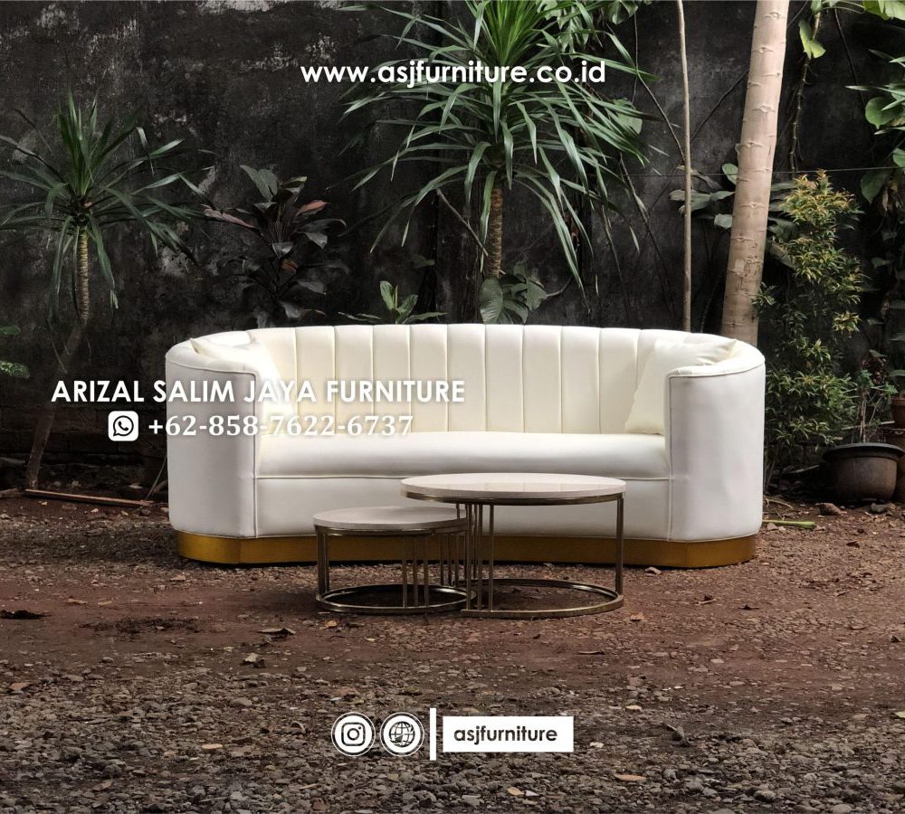 Set Sofa Tamu Meja Stainless Marmer Minimalis