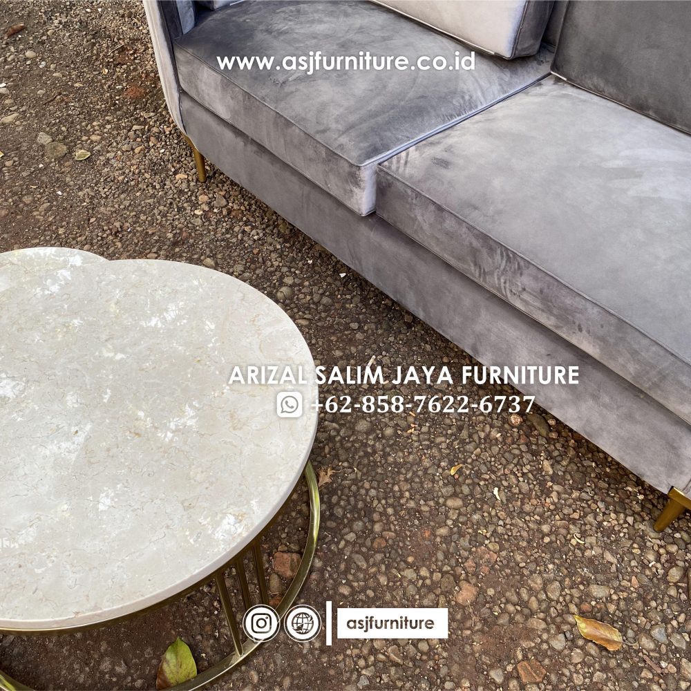Set Sofa Tamu Modern Meja Stainless