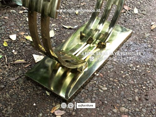 Meja Foyer Stainless Marmer Hitam
