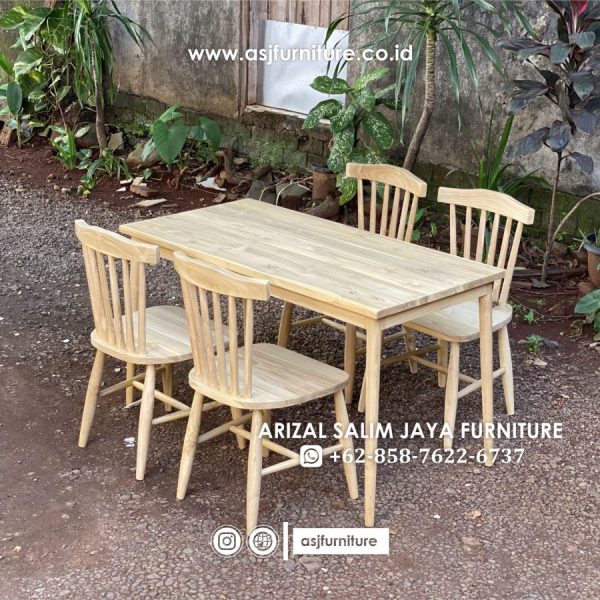 Set Meja Makan Jati Shabby