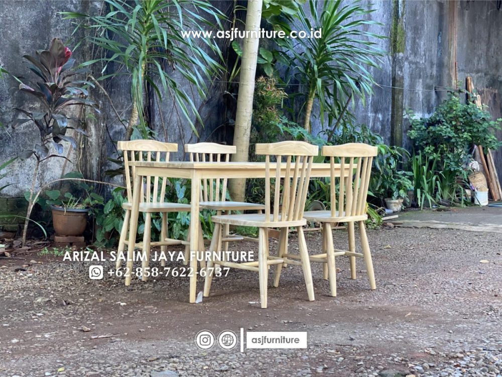Set Meja Makan Jati Shabby
