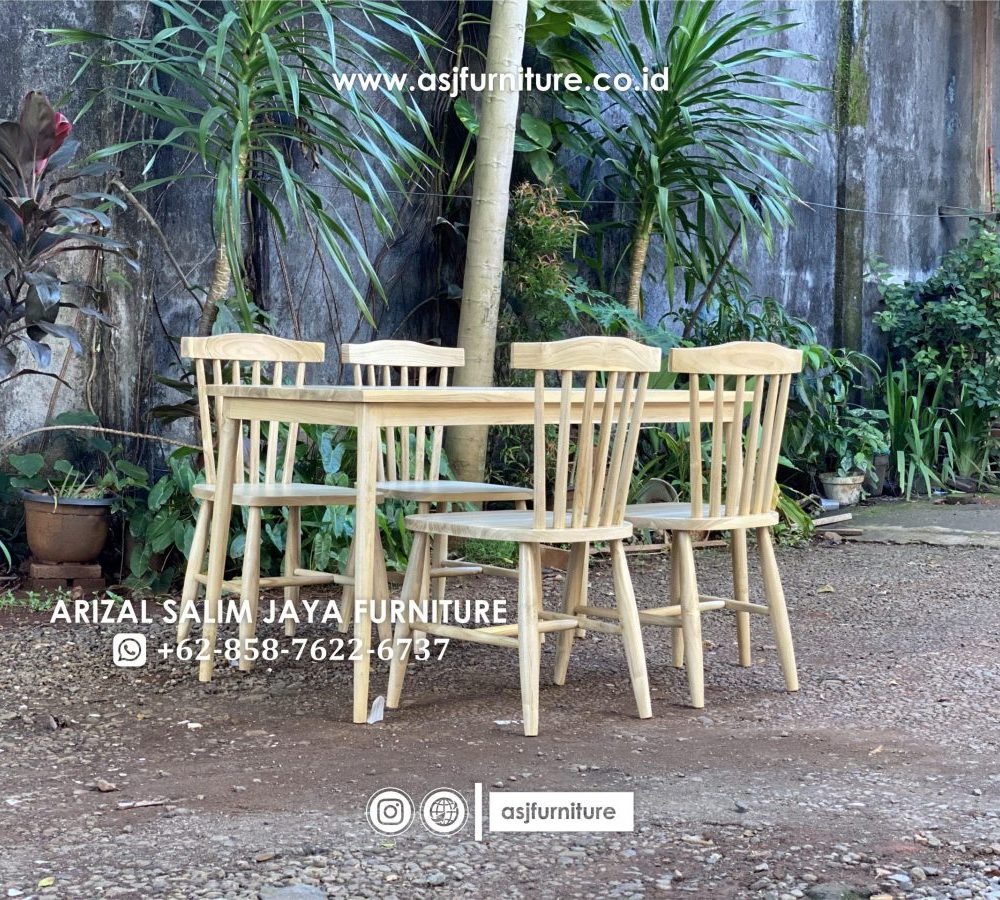 Set Meja Makan Jati Shabby