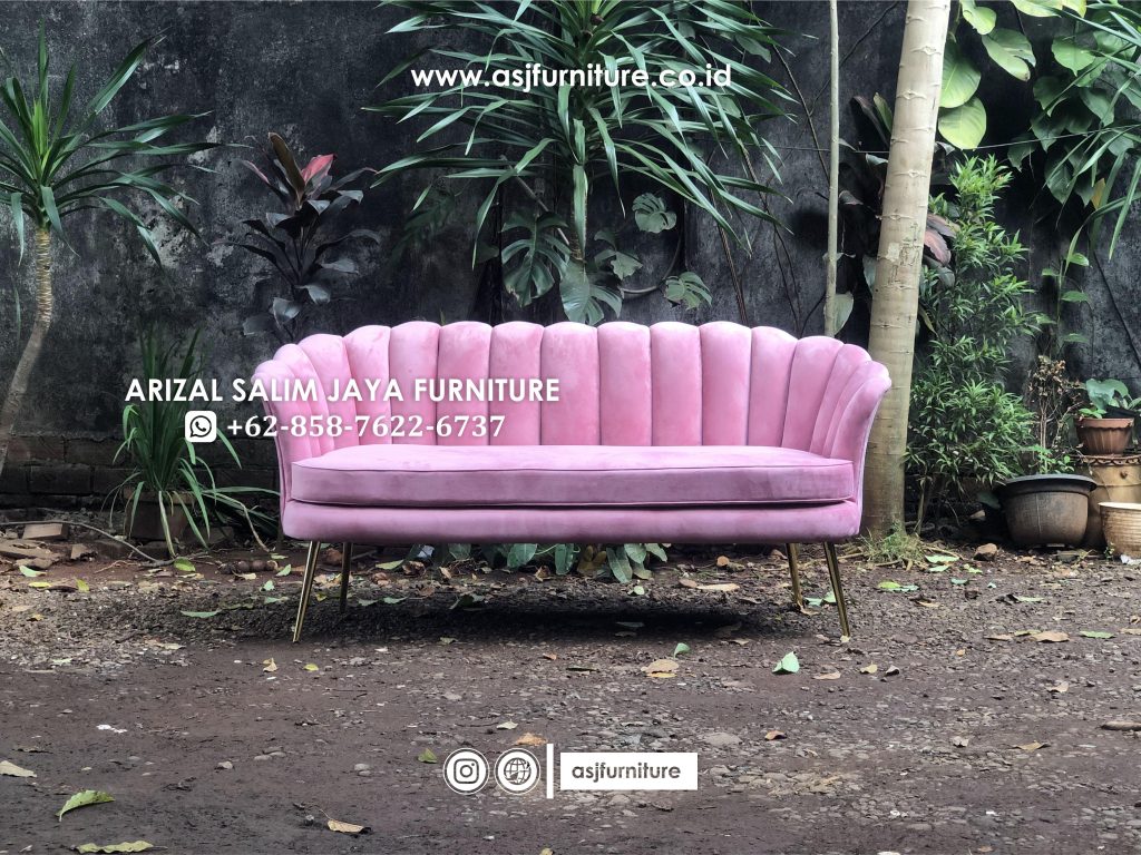 Sofa Kerang 2 Seater Kaki Stainless