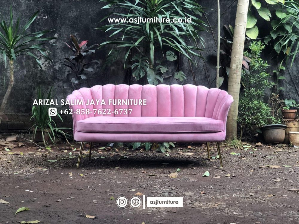 Sofa Kerang 2 Seater Kaki Stainless
