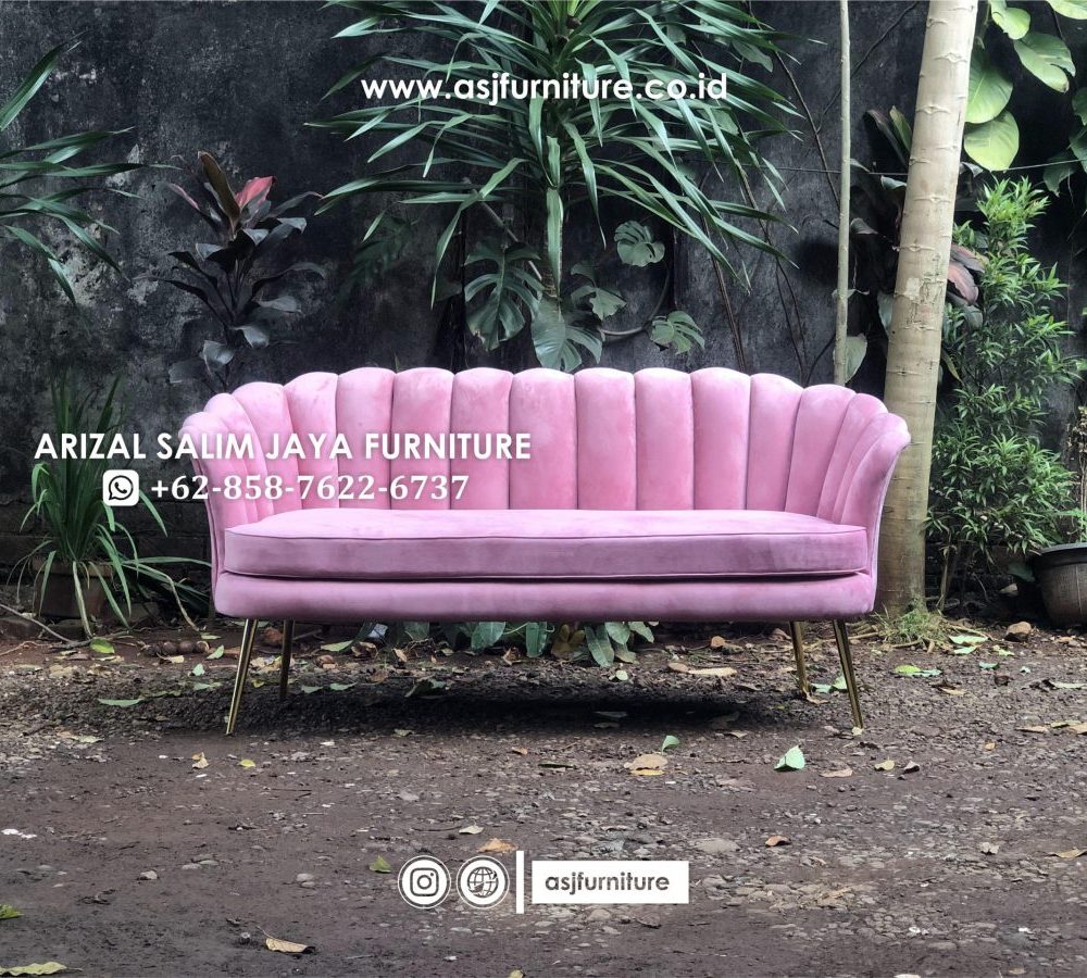 Sofa Kerang 2 Seater Kaki Stainless