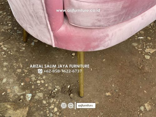 194 Set Kursi Kerang Pink Kaki Meja Stainless Marmer