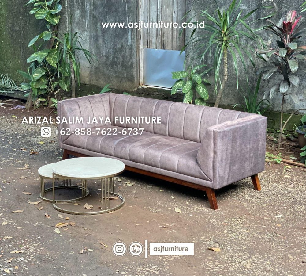 Set Sofa Tamu Jati Modern Meja Stainless Marmer
