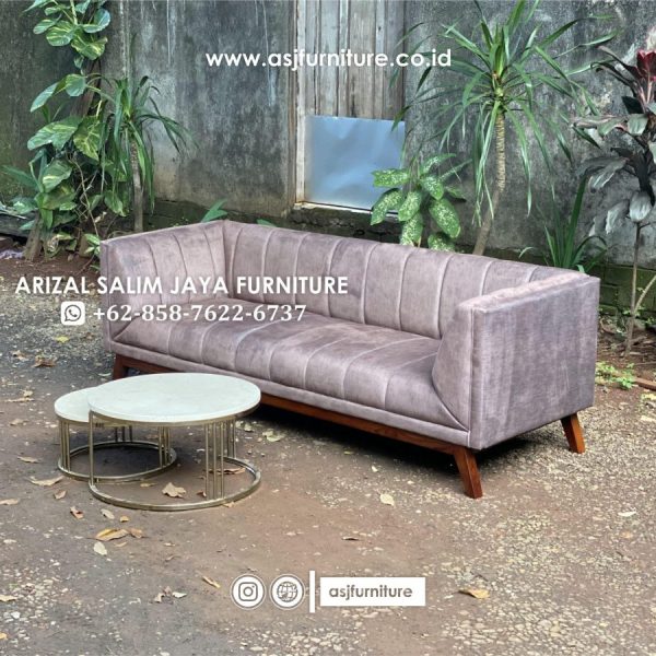Set Sofa Tamu Jati Modern Meja Stainless Marmer