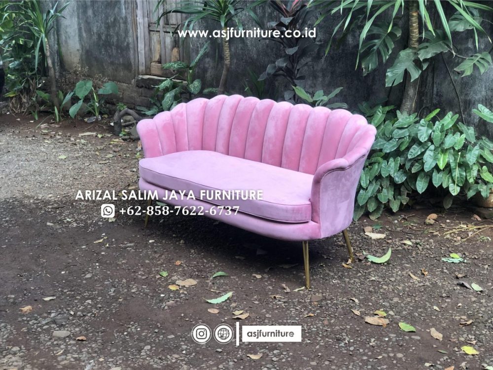 Sofa Kerang 2 Seater Kaki Stainless