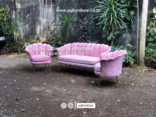 Set Sofa Kerang Kaki Stainless Soft Pink Set Sofa Kerang Kaki Stainless Soft Pink