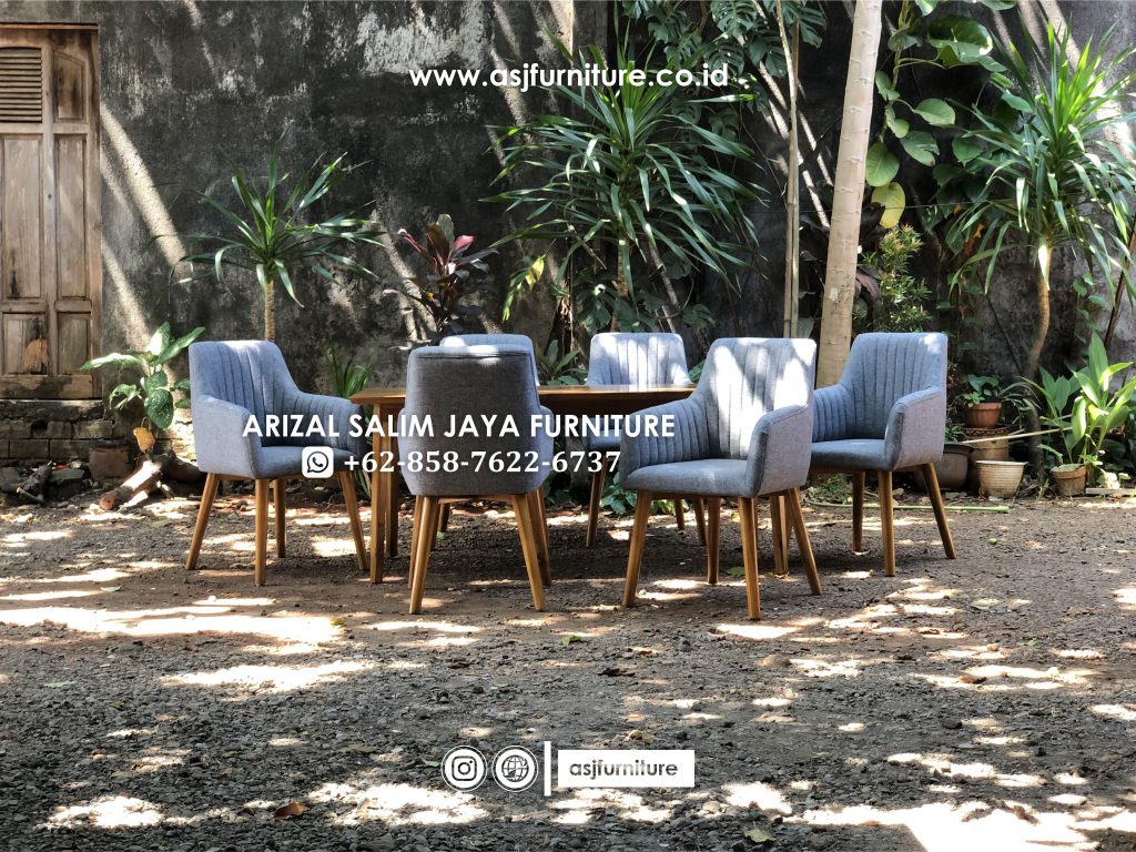 Set Meja Makan Jati Kursi 6 Minimalis