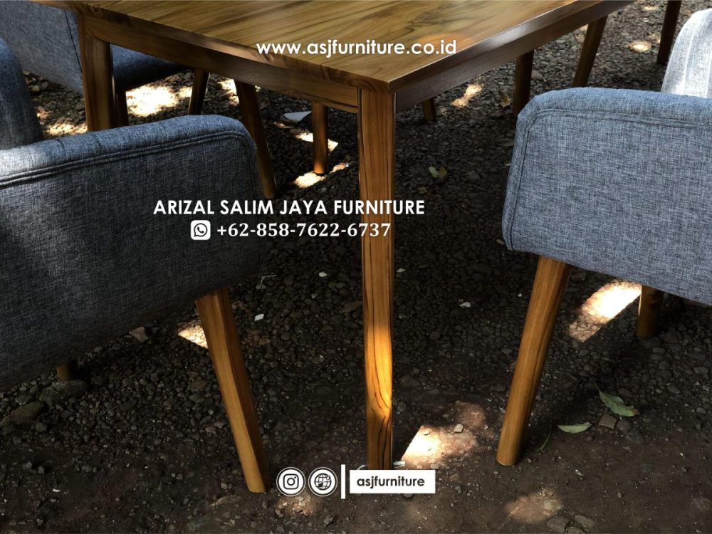 Set Meja Makan Jati Kursi 6 Minimalis