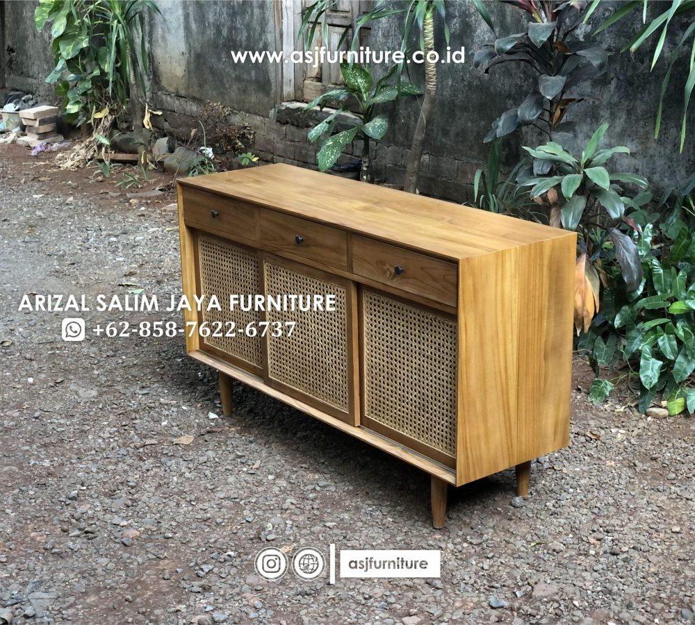 Buffet Jati Rotan Minimalis