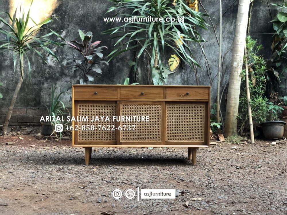 Buffet Jati Rotan Minimalis