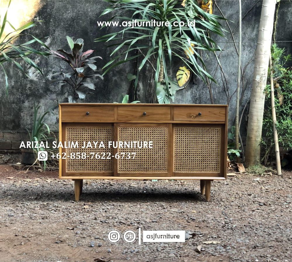 Buffet Jati Rotan Minimalis