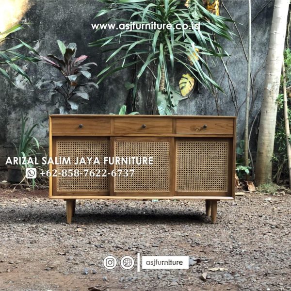 Buffet Jati Rotan Minimalis