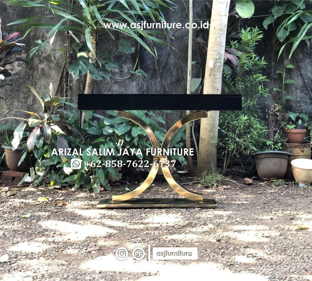 Meja Foyer Stainless Meja Kayu