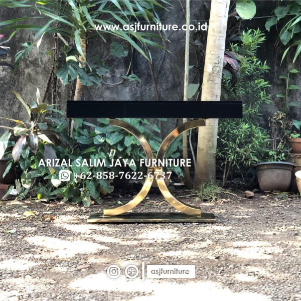 Meja Foyer Stainless Meja Kayu