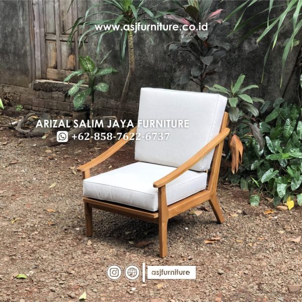 Kursi Tamu Jati Dudukan Busa 1 Seater