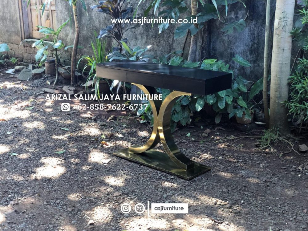 Meja Foyer Stainless Meja Kayu