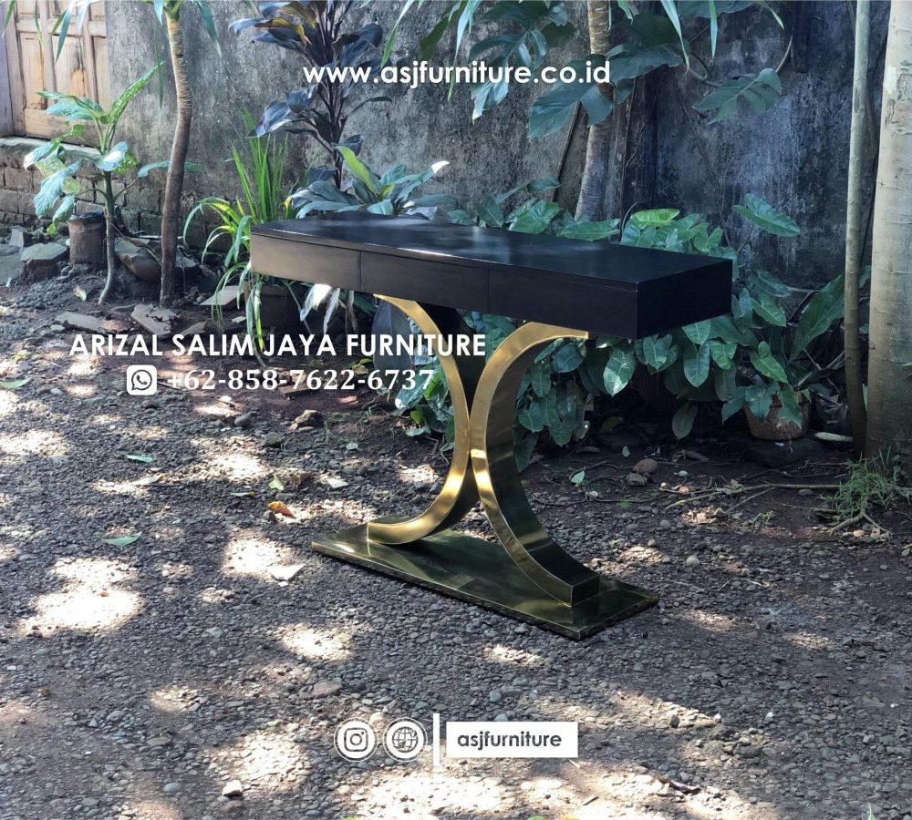 Meja Foyer Stainless Meja Kayu