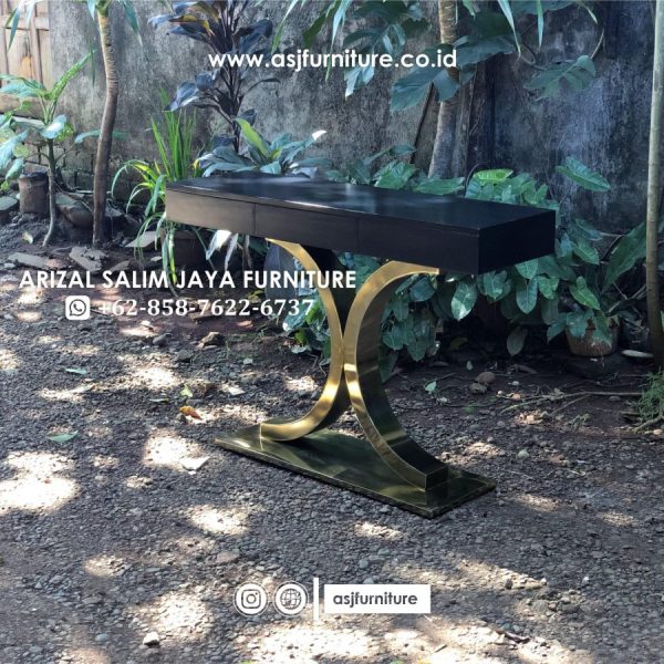 Meja Foyer Stainless Meja Kayu