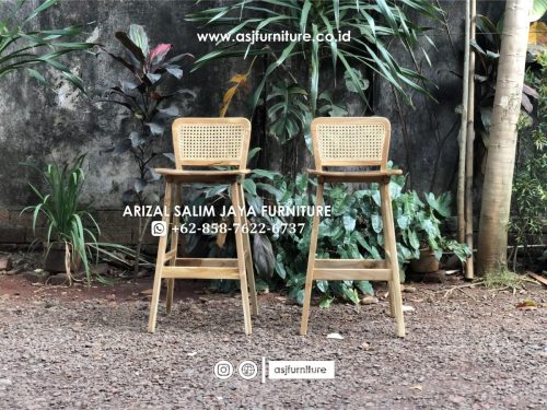 Kursi Bar Jati Rotan Minimalis