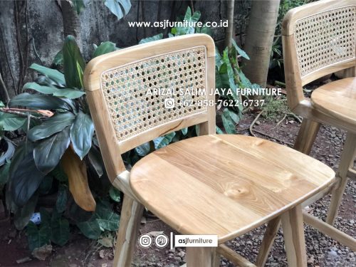 Kursi Bar Jati Rotan Minimalis