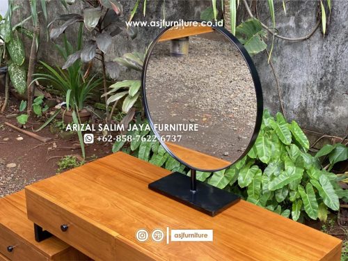 Set Meja Rias Jati Minimalis Kaki Besi