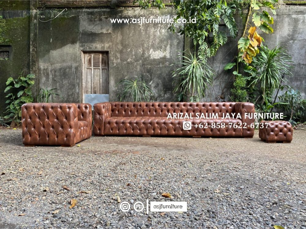 Set Sofa Tamu Chesterfield Classic Mewah