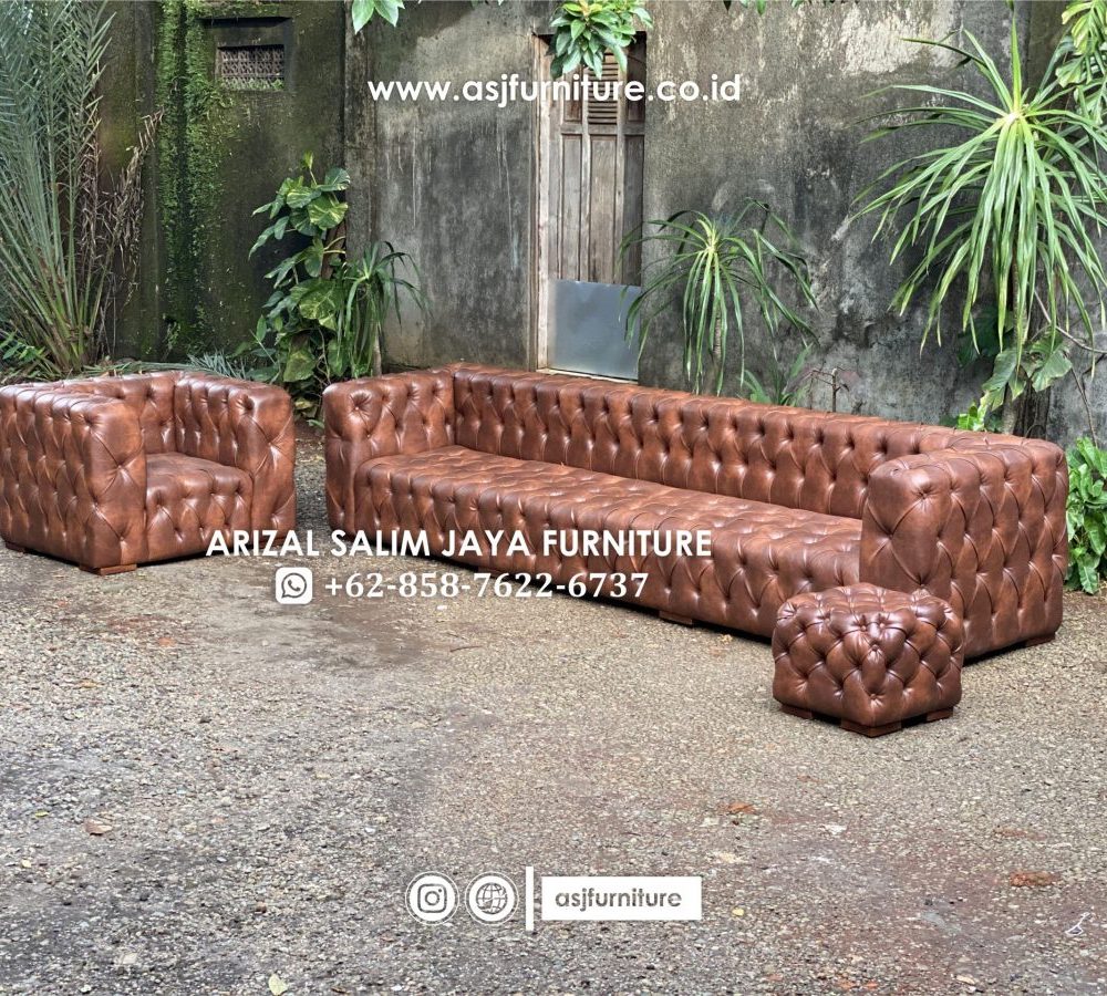 Set Sofa Tamu Chesterfield Classic Mewah
