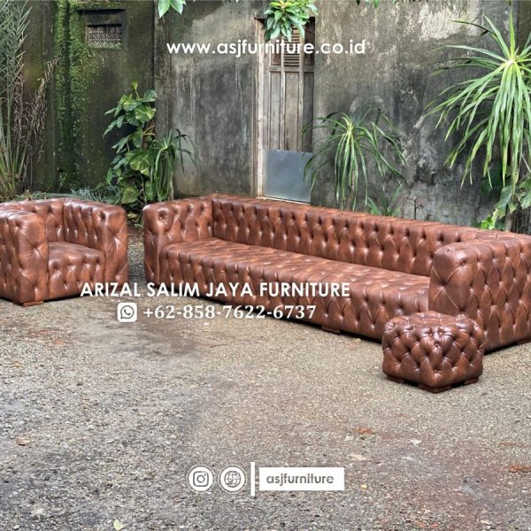 Set Sofa Tamu Chesterfield Classic Mewah