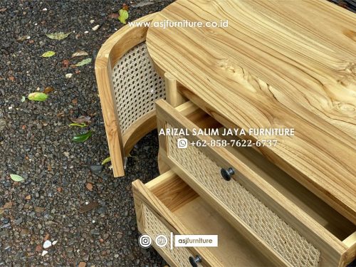 Meja TV Laci Jati Rotan Oval Minimalis Meja TV Laci Jati Rotan Oval Minimalis