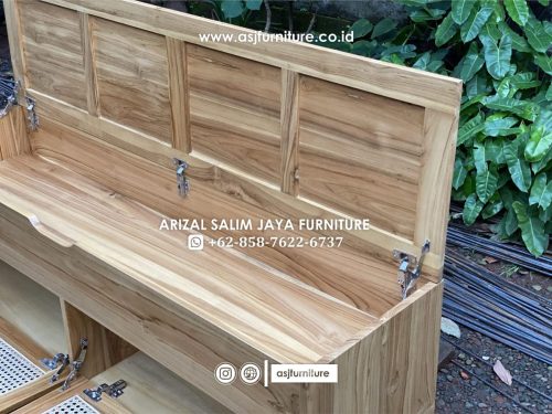Tempat Sepatu Jati Rotan Minimalis