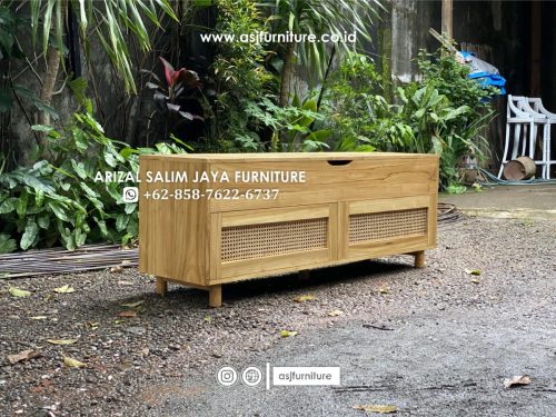 Tempat Sepatu Jati Rotan Minimalis